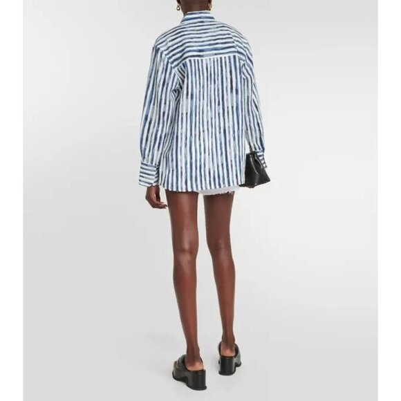 Vince women’s Painterly Stripe Oversized Shirt White Blue S - Picture 5 of 16